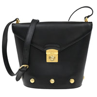 Salvatore Ferragamo Vintage Shoulder Bag Leather Black Leather Shoulder Bag Bag (Authentic Pre-Loved)