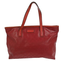 Gucci Plus Tote Gg Imprime Red Leather Tote Bag Bag (Authentic Pre-Loved)