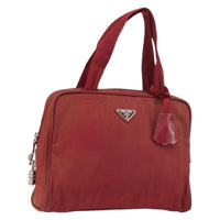 Prada Zip Around Tote Tessuto Red Nylon Shoulder Bag Bag (Authentic Pre-Loved)