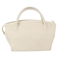 Bally Vintage Handbag Quilted Leather White Leather Handbag (Authentic Pre-Loved)