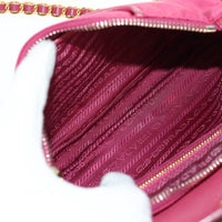 Prada Chain Crossbody Bag Tessuto And Saffiano Leather Pink Nylon Shoulder Bag Bag (Pre-Loved)