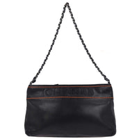 Chanel Lax Pochette Leather Black Leather Clutche & Pouche Bag (Pre-Loved)