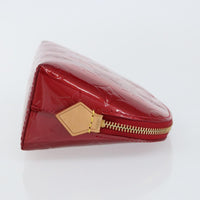 Louis Vuitton Cosmetic Pouch Limited Edition Monogram Vernis Rayures Red Patent_Leather Bag (Authentic Pre-Loved)