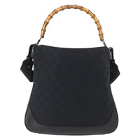 Gucci Diana Bamboo Shoulder Bag Gg Canvas Black Canvas Shoulder Bag Bag (Authentic Pre-Loved)