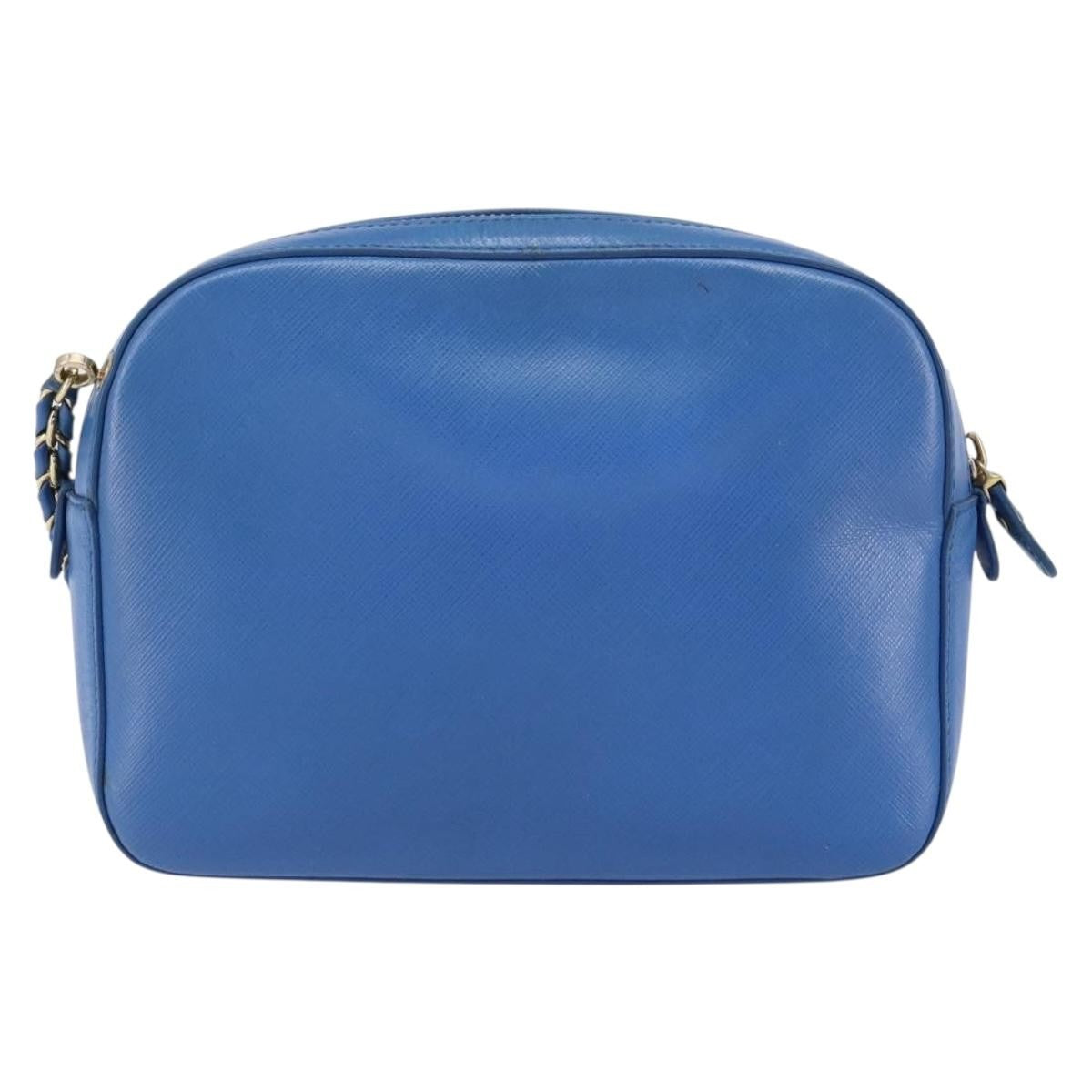 Salvatore Ferragamo Vala Chain Shoulder Bag Leather Blue Leather Shoulder Bag Bag (Authentic Pre-Loved)