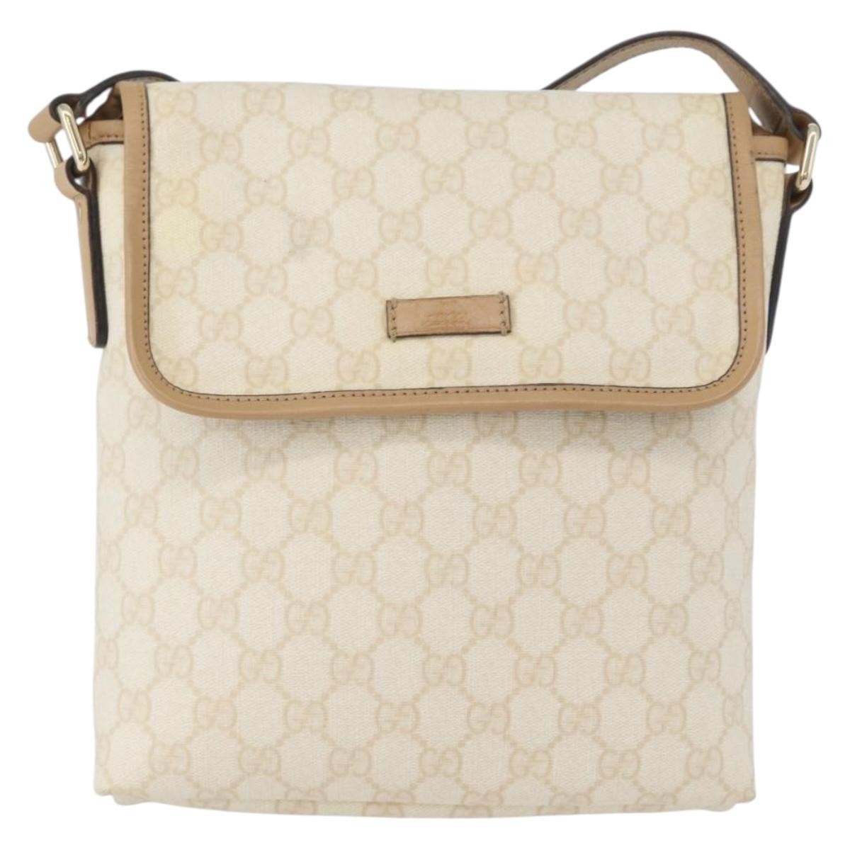 Gucci Flap Messenger Gg Coated Canvas Beige Canvas Shoulder Bag Bag (Authentic Pre-Loved)
