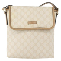 Gucci Flap Messenger Gg Coated Canvas Beige Canvas Shoulder Bag Bag (Authentic Pre-Loved)