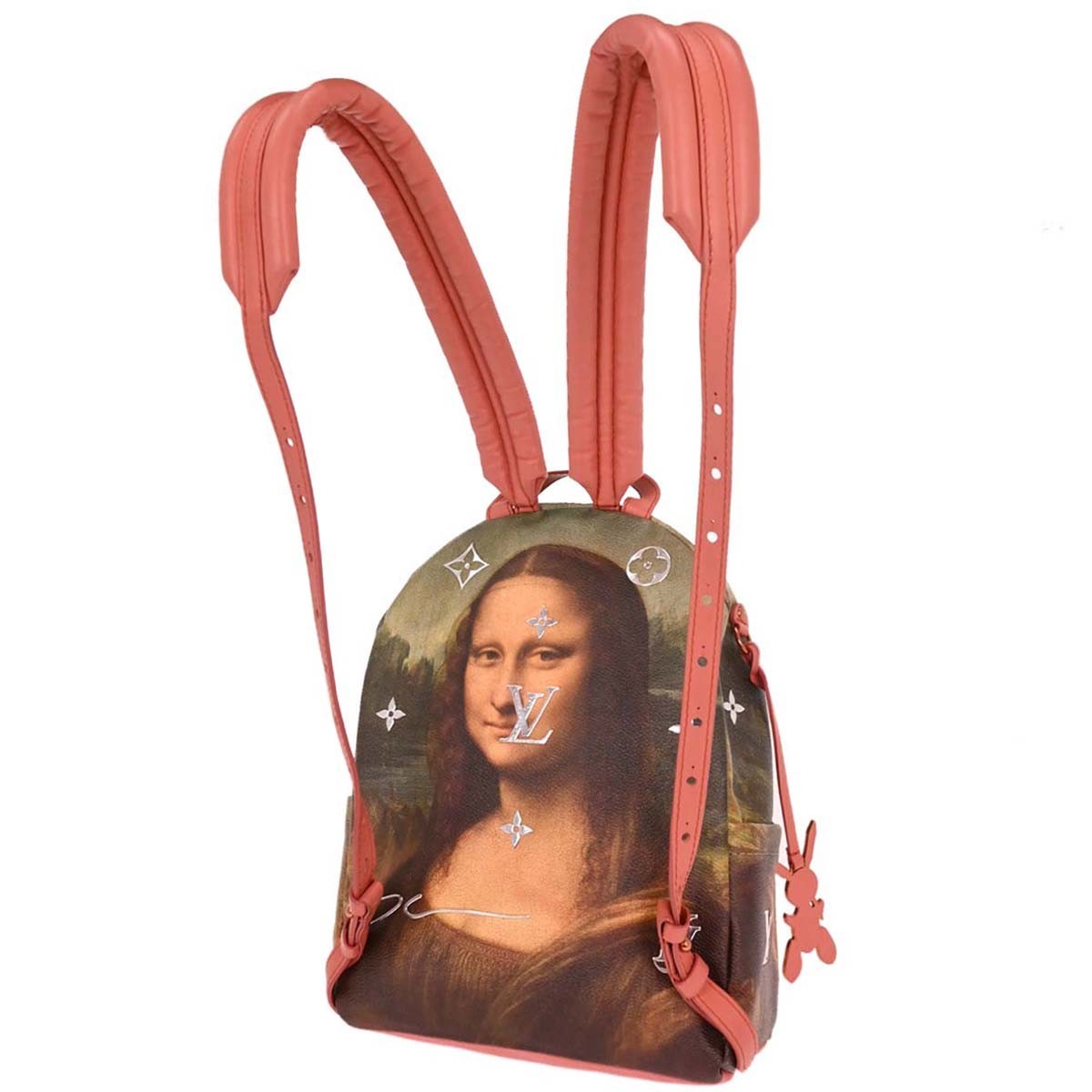 Louis Vuitton Palm Springs Backpack Limited Edition Jeff Koons Da Vinci Print Canvas Multicolour Canvas Backpack Bag (Authentic Pre-Loved)