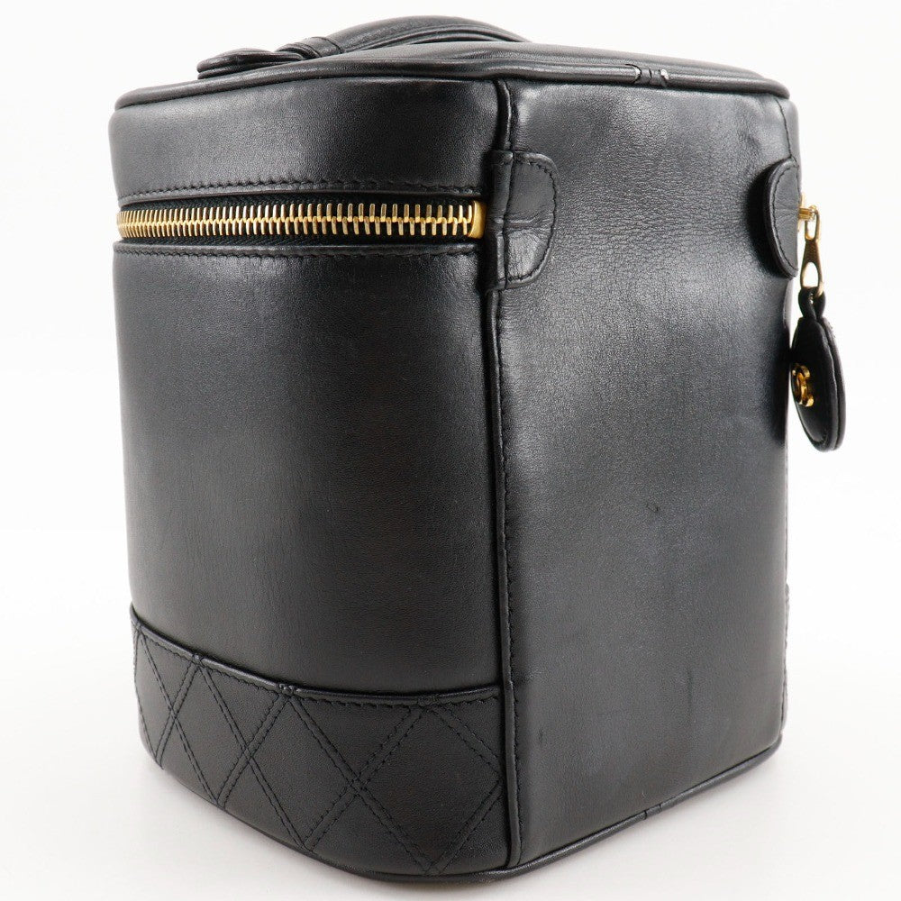 Chanel Vintage Cosmetic Case Leather Black Leather Clutche & Pouche Bag (Pre-Loved)