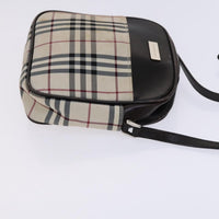 Burberry Nova Check Shoulder Bag Canvas And Leather Beige Canvas Shoulder Bag Bag (Authentic Pre-Loved)