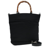 Gucci Vintage Bamboo Handle Bag Nylon Black Nylon Tote Bag Bag (Authentic Pre-Loved)