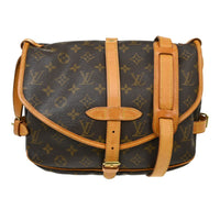 Louis Vuitton Louis Vuitton Saumur Handbag Monogram Canvas Brown Canvas Shoulder Bag Bag (Authentic Pre-Loved)