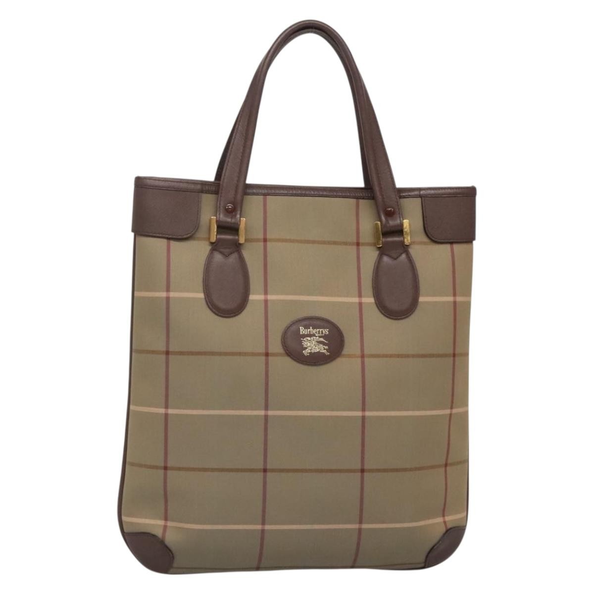 Burberry Nova Check Tote Canvas And Leather Beige Canvas Tote Bag Bag (Authentic Pre-Loved)