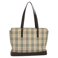 Burberry Nova Check Tote Canvas And Leather Beige Canvas Tote Bag Bag (Authentic Pre-Loved)