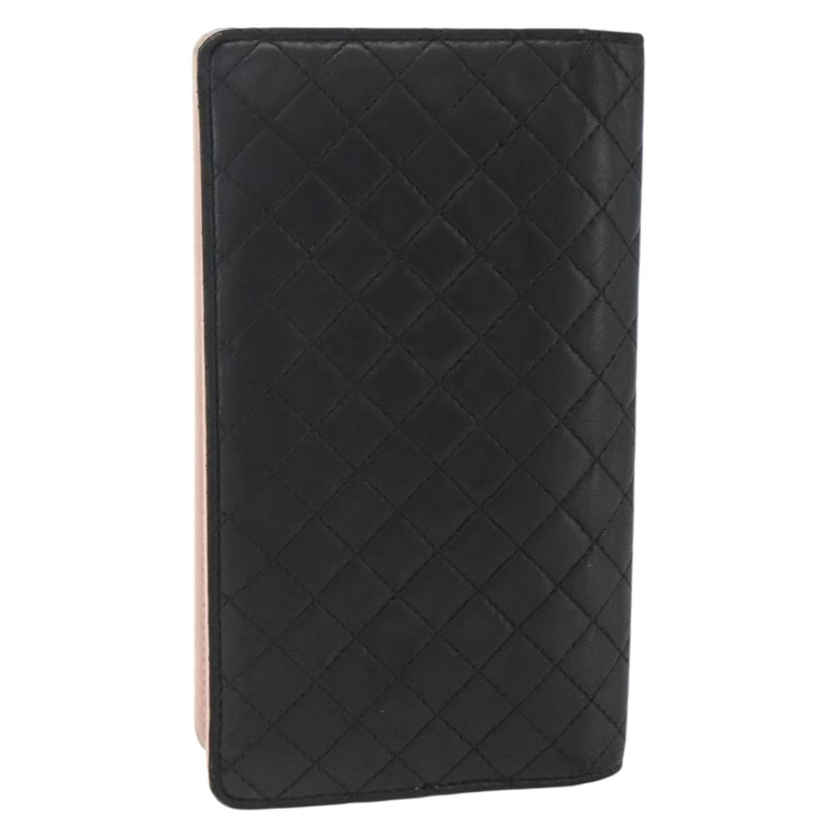 Chanel Vintage Cc Bifold Wallet Leather Black Leather Wallets Accessory (Pre-Loved)