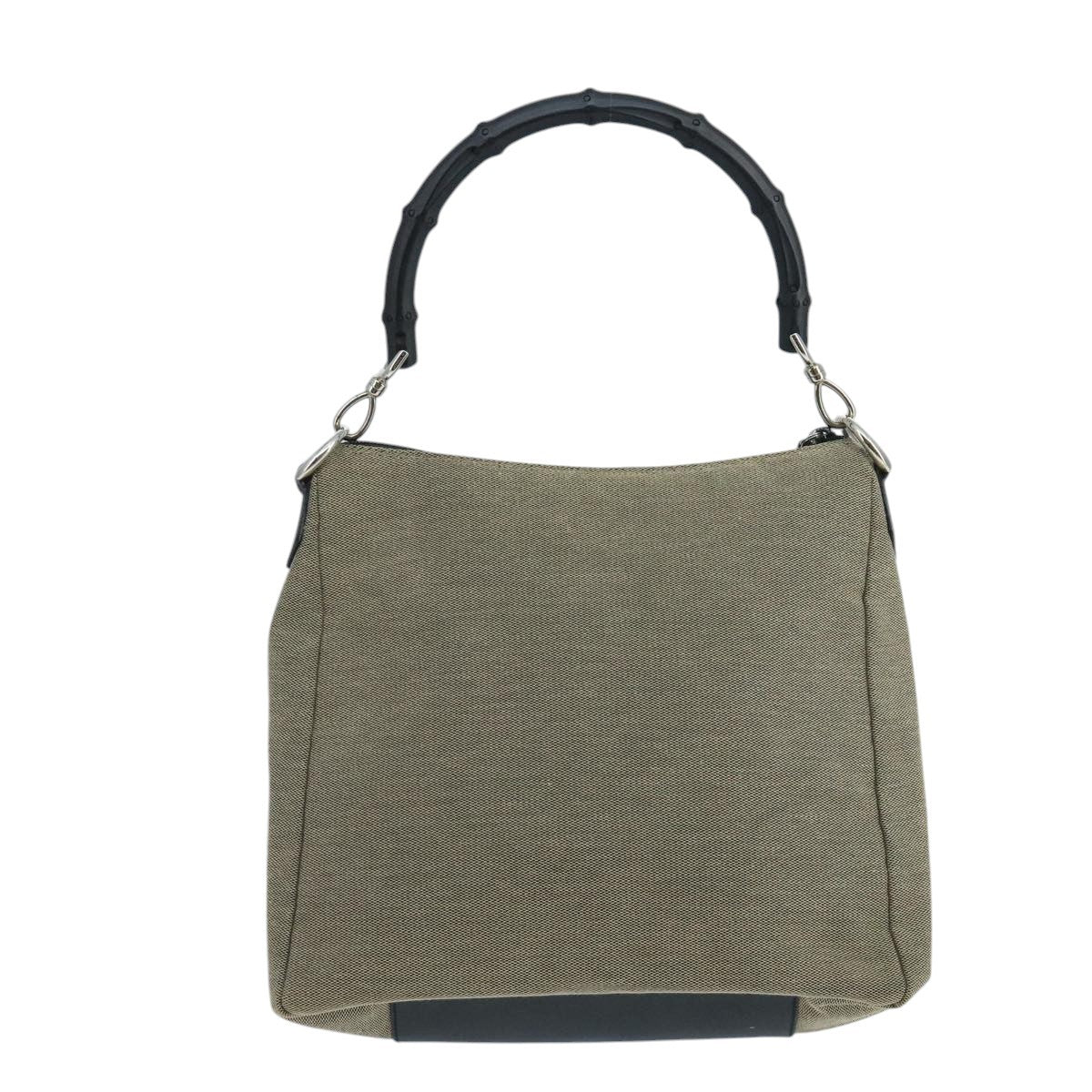 Gucci Vintage Bamboo Shoulder Bag Canvas Beige Canvas Shoulder Bag Bag (Authentic Pre-Loved)
