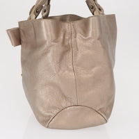 Salvatore Ferragamo Vala Tote Leather Beige Leather Tote Bag Bag (Authentic Pre-Loved)