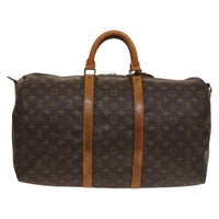Louis Vuitton Keepall Bandouliere Bag Monogram Canvas Brown Canvas Travel Bag Bag (Pre-Loved)