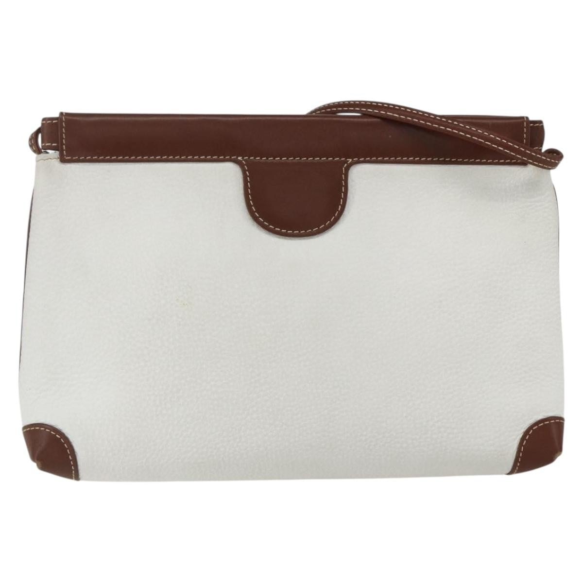 Gucci Vintage Shoulder Bag Leather White Leather Shoulder Bag Bag (Authentic Pre-Loved)