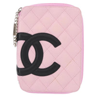 Chanel Chanel Cambon Zip Around Cosmetic Case Quilted Leather Pink Leather Wallets Accessory (Pre-Loved)