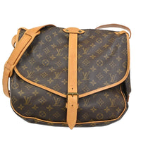 Louis Vuitton Saumur Handbag Monogram Canvas Brown Canvas Shoulder Bag Bag (Pre-Loved)