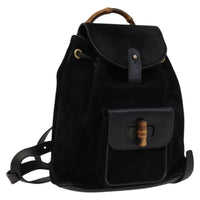 Gucci Gucci Bamboo Backpack Daim Black Suede Backpack Bag (Authentic Pre-Loved)