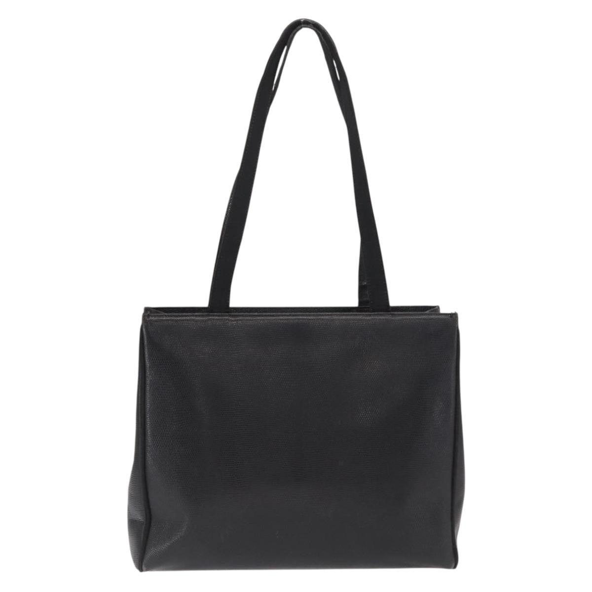 Salvatore Ferragamo Vara Tote Leather Black Leather Tote Bag Bag (Authentic Pre-Loved)