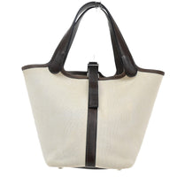 Hermes Picotin Bag Toile And Leather Beige Canvas Bag (Pre-Loved)