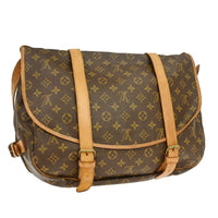 Louis Vuitton Saumur Handbag Monogram Canvas Brown Canvas Shoulder Bag Bag (Authentic Pre-Loved)