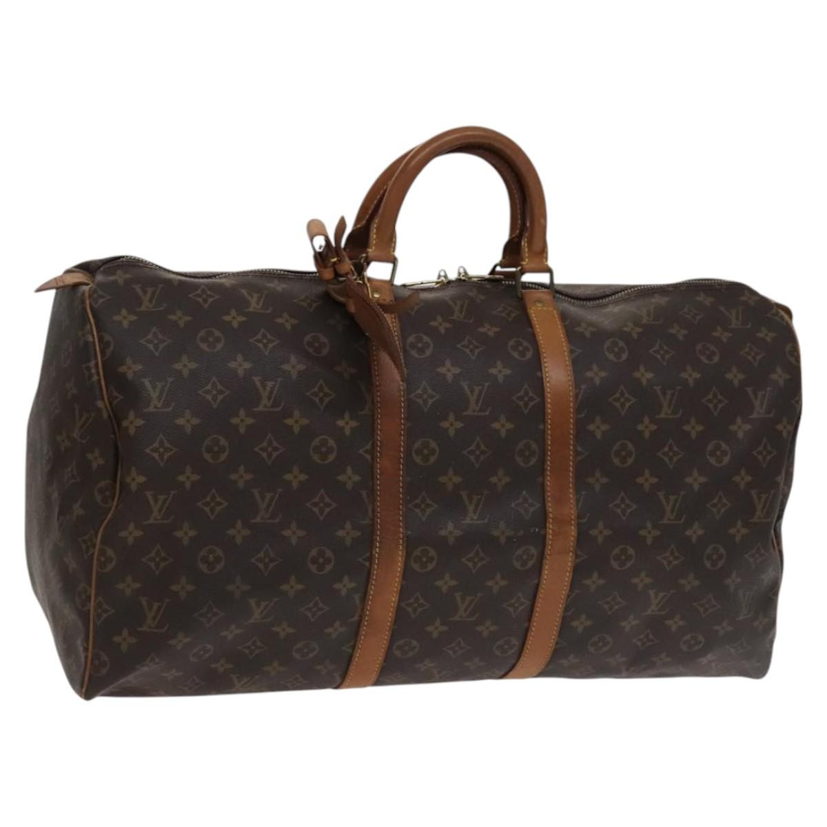 Louis Vuitton Keepall Bag Monogram Canvas Brown Canvas Travel Bag Bag (Authentic Pre-Loved)