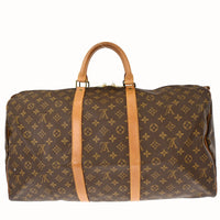 Louis Vuitton Keepall Bag Monogram Canvas Brown Canvas Travel Bag Bag (Pre-Loved)