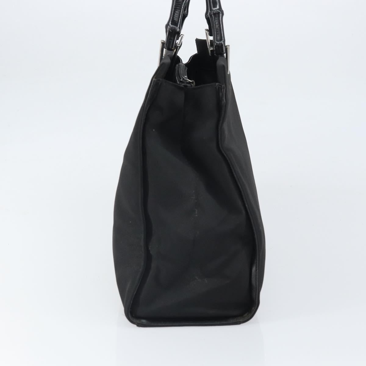 Gucci Bamboo Tote Bag Nylon Black Nylon Tote Bag Bag (Pre-Loved)