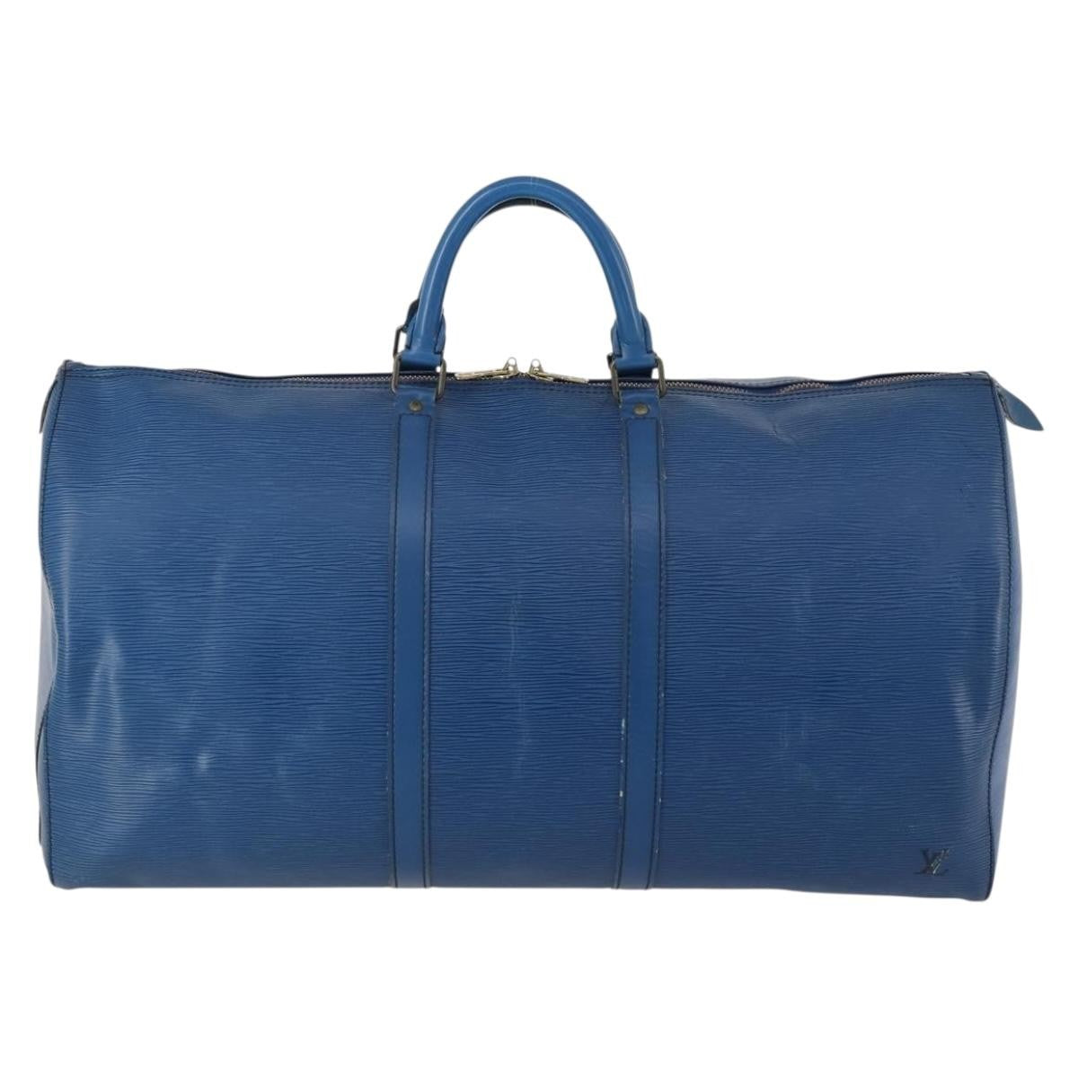 Louis Vuitton Keepall Bag Epi Leather Blue Leather Travel Bag Bag (Pre-Loved)