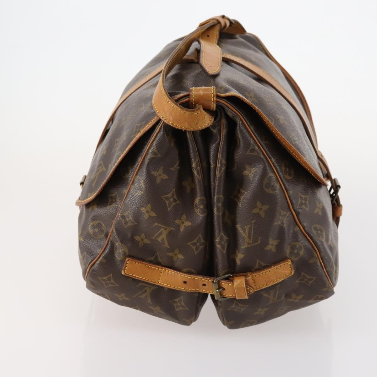 Louis Vuitton Saumur Handbag Monogram Canvas Brown Canvas Shoulder Bag Bag (Authentic Pre-Loved)