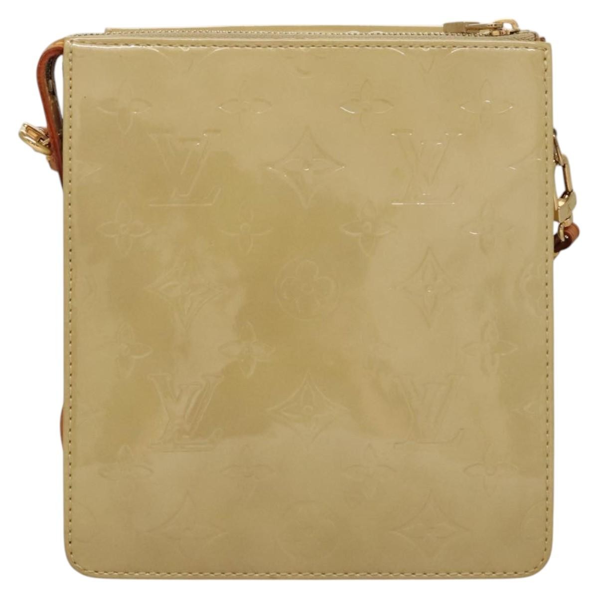 Louis Vuitton Mott Handbag Monogram Vernis Beige Patent_Leather Clutche & Pouche Bag (Authentic Pre-Loved)