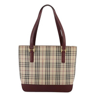 Burberry Nova Check Tote Canvas And Leather Beige Canvas Tote Bag Bag (Authentic Pre-Loved)