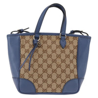 Gucci Bree Convertible Tote Gg Canvas With Leather Beige Canvas Tote Bag Bag (Authentic Pre-Loved)