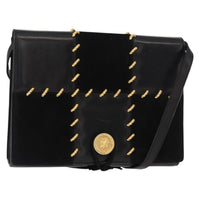 Salvatore Ferragamo Gancini Shoulder Bag Suede Black Suede Shoulder Bag Bag (Authentic Pre-Loved)