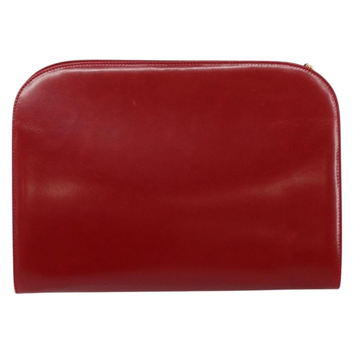 Salvatore Ferragamo Vintage Gancini Chain Shoulder Bag Leather Red Leather Bag (Authentic Pre-Loved)