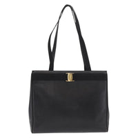 Salvatore Ferragamo Vara Tote Leather Black Leather Tote Bag Bag (Authentic Pre-Loved)