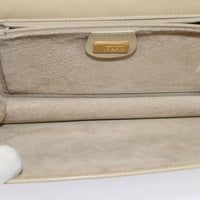 Gucci Vintage Interlocking G Flap Shoulder Bag Leather Beige Leather Shoulder Bag Bag (Pre-Loved)
