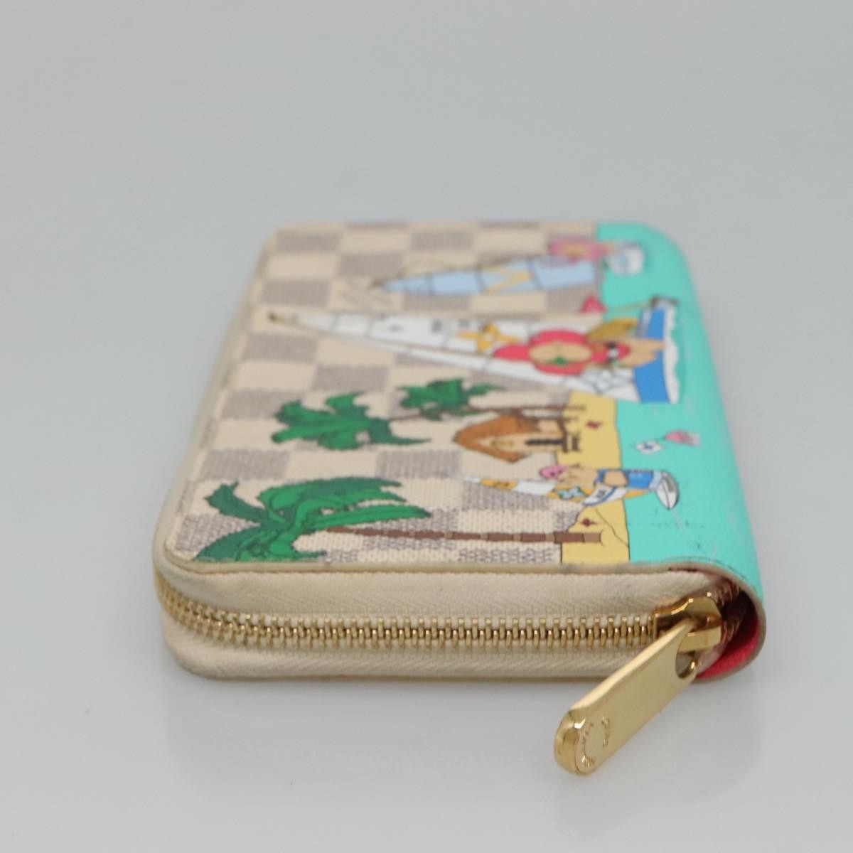 Louis Vuitton Porte-Monnaie Zippy Wallet Damier Azur Vivienne White Canvas Wallets Accessory (Pre-Loved)