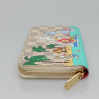 Louis Vuitton Porte-Monnaie Zippy Wallet Damier Azur Vivienne White Canvas Wallets Accessory (Pre-Loved)
