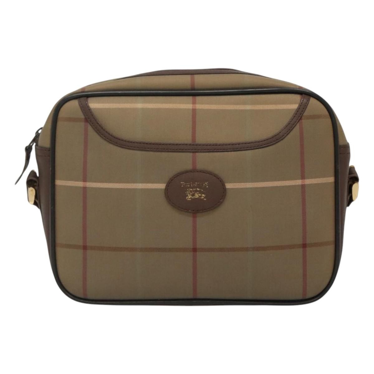Burberry Nova Check Shoulder Bag Canvas And Leather Beige Canvas Shoulder Bag Bag (Pre-Loved)