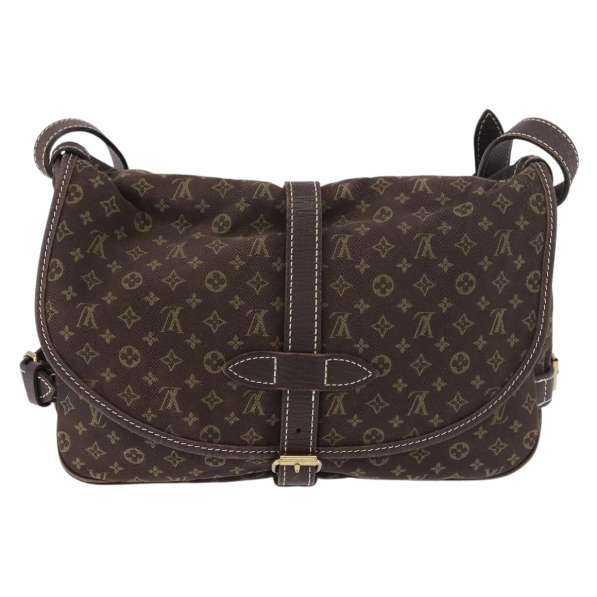 Louis Vuitton Louis Vuitton Saumur Handbag Mini Lin Brown Canvas Shoulder Bag Bag (Authentic Pre-Loved)