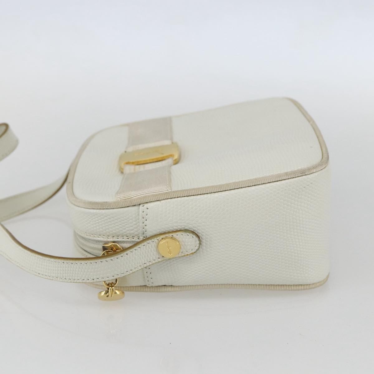 Salvatore Ferragamo Vala Shoulder Bag Leather White Leather Shoulder Bag Bag (Pre-Loved)