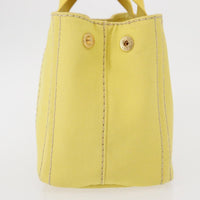 Prada Canapa Convertible Tote Canvas Gold Canvas Tote Bag Bag (Authentic Pre-Loved)