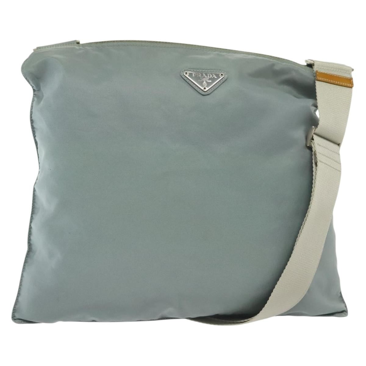 Prada Flat Messenger Bag Tessuto Blue Nylon Shoulder Bag Bag (Pre-Loved)