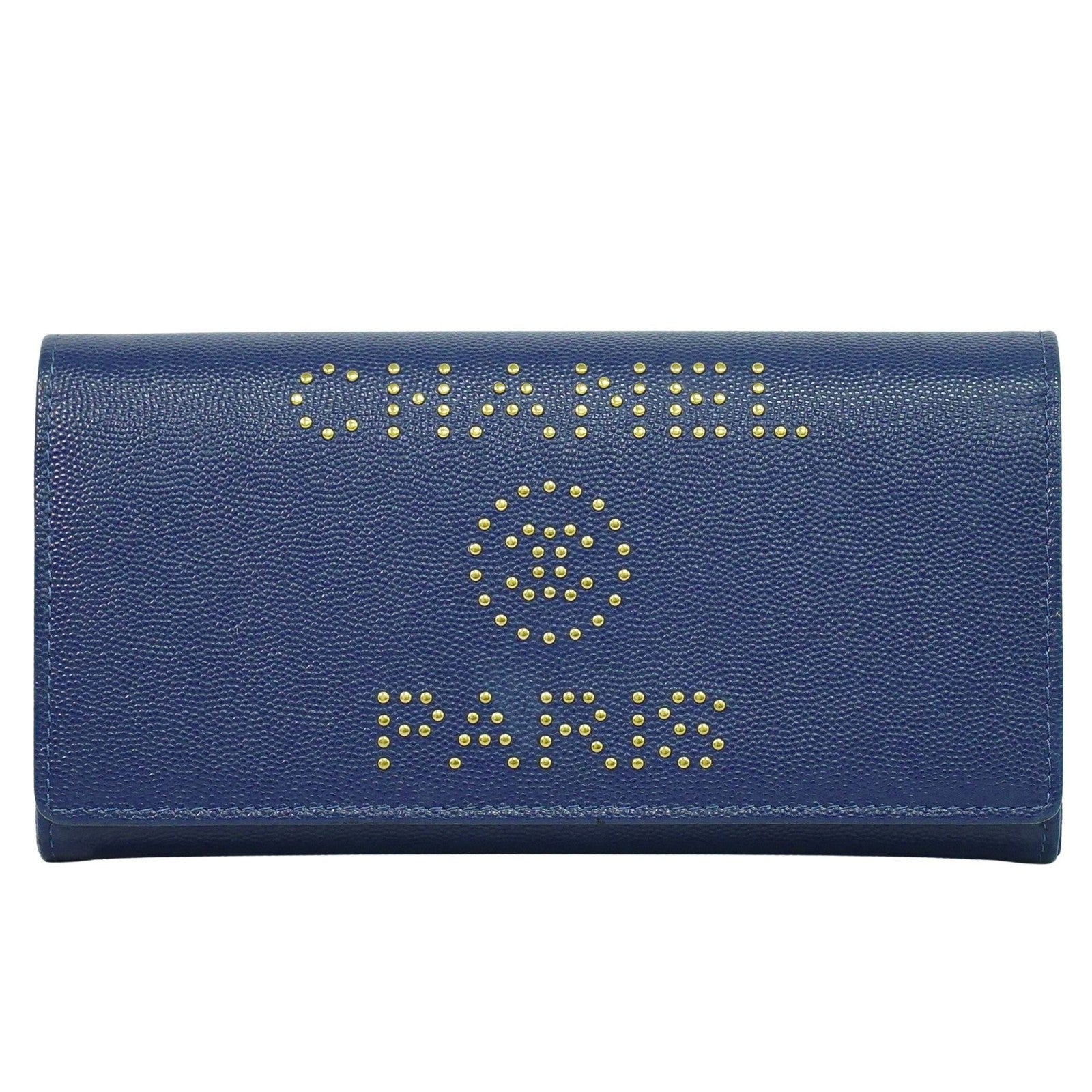 Chanel Deauville Flap Wallet Caviar Navy Leather Wallets Accessory (Authentic Pre-Loved)