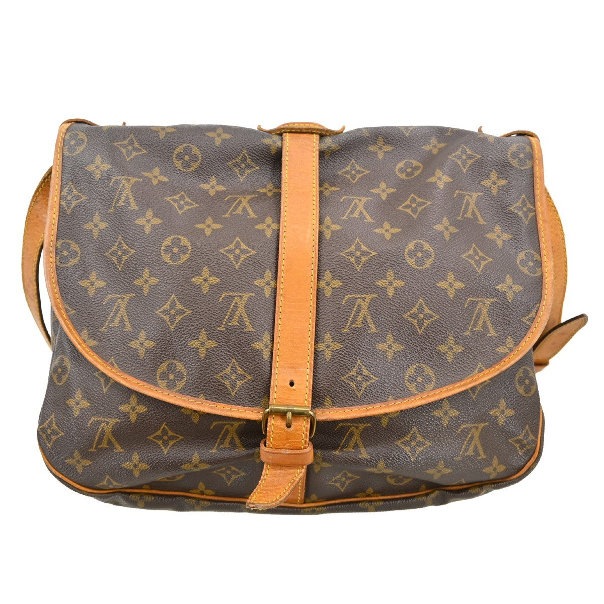 Louis Vuitton Louis Vuitton Saumur Handbag Monogram Canvas Brown Canvas Shoulder Bag Bag (Pre-Loved)